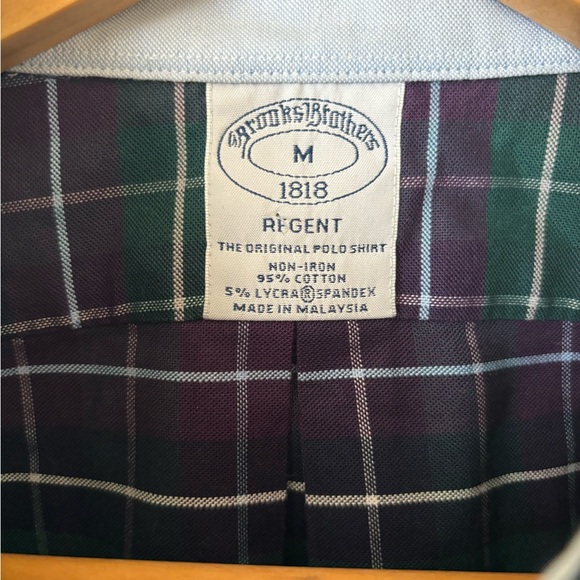 Brooks Brothers Regent Purple and Green Dress Shirt Button Down -Size M - Picture 3 of 3